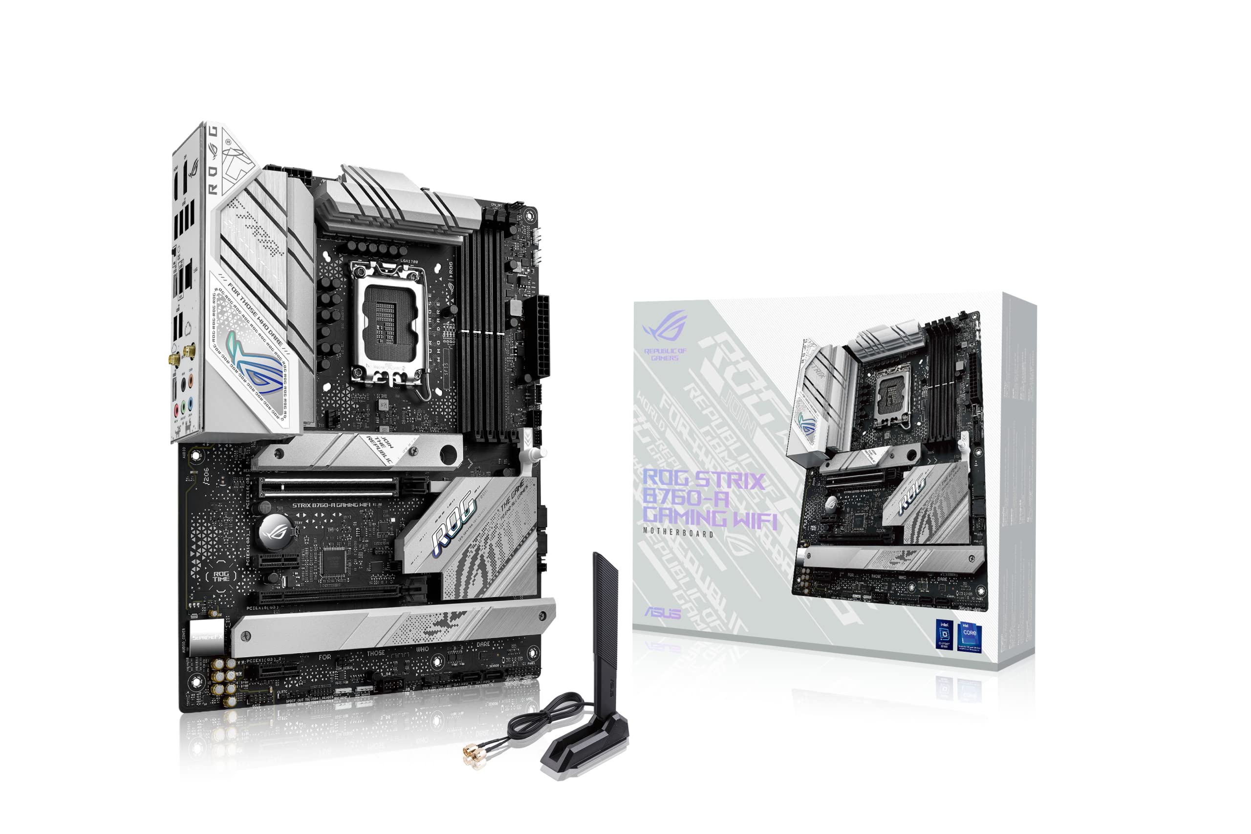ASUS ROG Strix B760-A Gaming WiFi ATX Motherboard - Intel B760, DDR5, PCIe 5.0, WiFi 6E, Aura Sync RGB