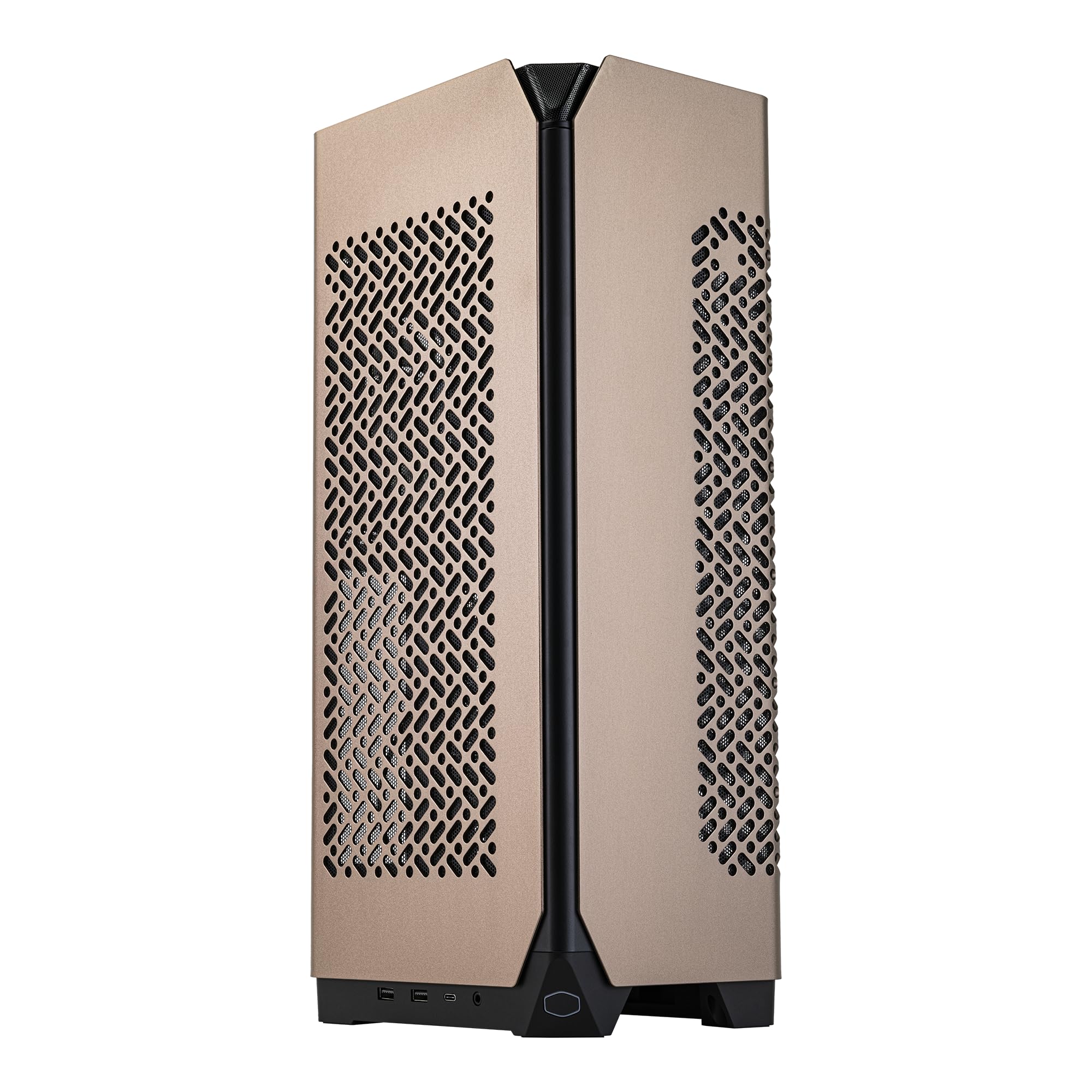 Cooler Master NCORE 100 MAX Bronze ITX SFF Tower Case, Custom 120mm AIO, 850W SFX Gold ATX3.0 PSU, 4 Slot GPU, Vertical Mount GPU, PCIe 4.0 Riser, Anodized Aluminum, USB Type C (NR100-ZNNN85-SL0)