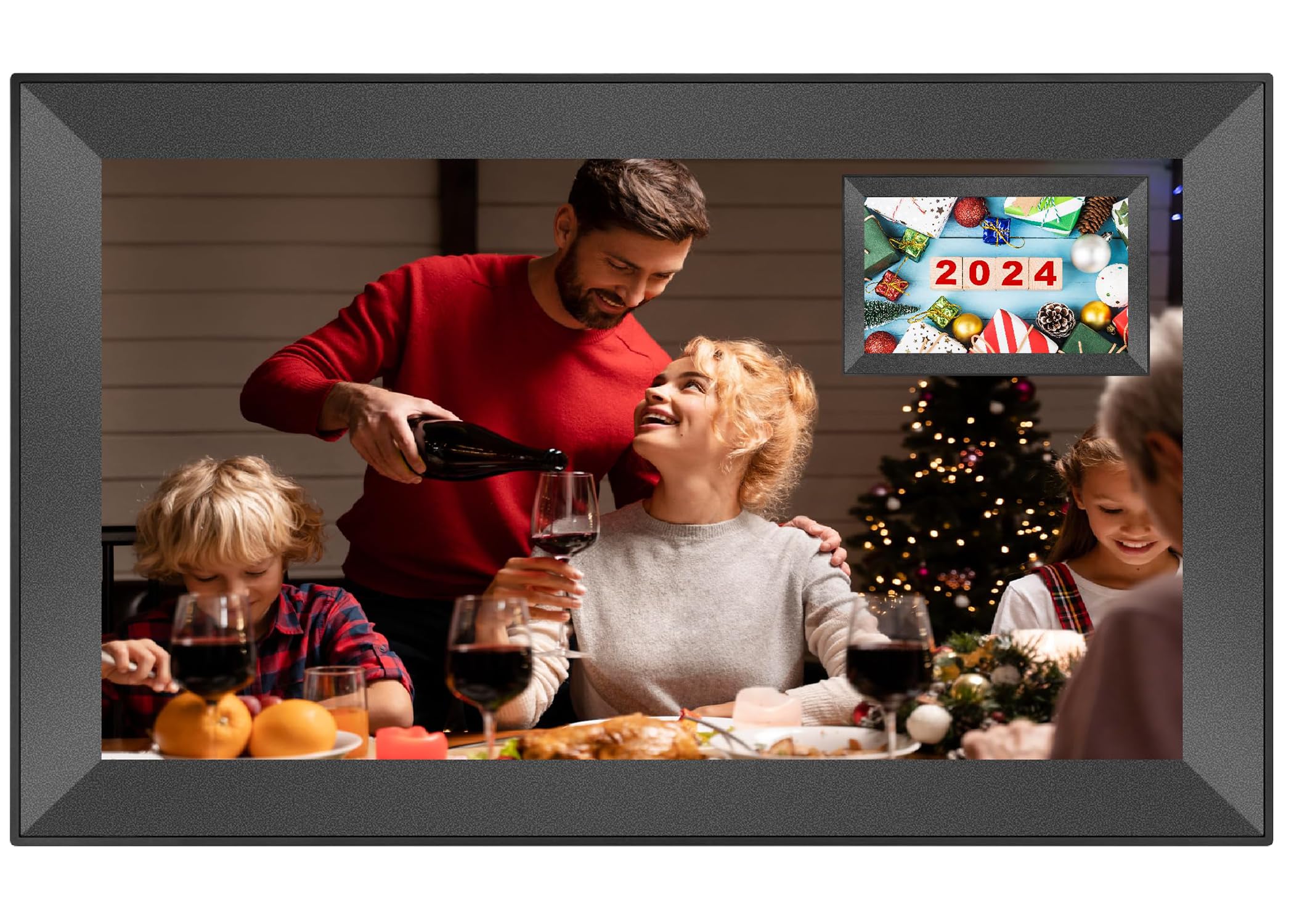 Large Digital Picture Frame 15.6-inch Full HD Electronic Picture Frame, 1920 * 1080 IPS Touch Screen 32GB Storage WiFi Smart Digital Photo Frame Use Mobile Phone Shares Photos and Videos-Wall-Mounted