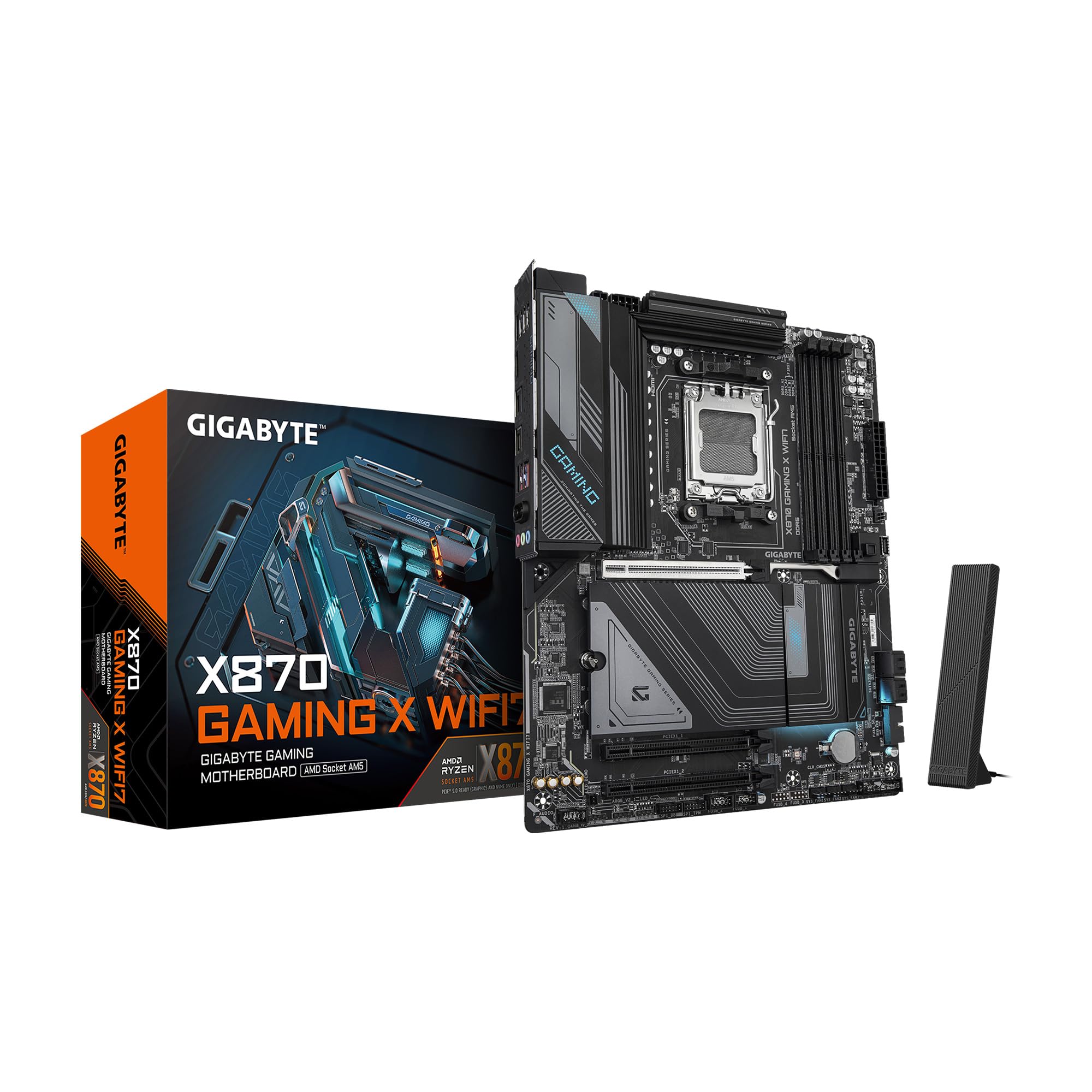 GIGABYTE X870 Gaming X WIFI7 AMD AM5 LGA 1718 Motherboard, ATX, DDR5, 3X M.2, PCIe 5.0, USB4, WIFI7, 2.5GbE LAN, EZ-Latch, 5-Year Warranty