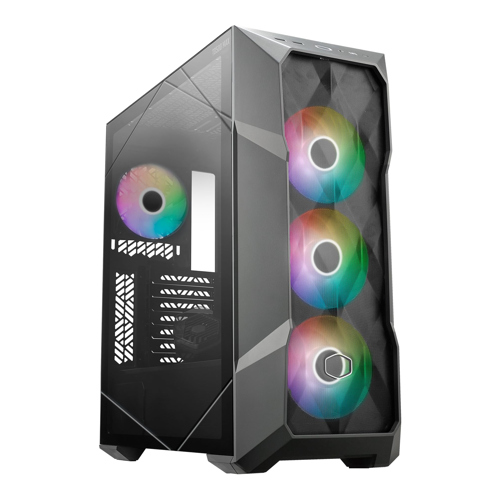Cooler Master TD500 MAX ATX Mid-Tower Case, Custom Atmos 360 MAX AIO, GX II Gold 850W ATX 3.0 PSU, Mobius 120P ARGB PWM Fan, Type C, Two-Stage Power Connector, Pre-Routed Cable Management