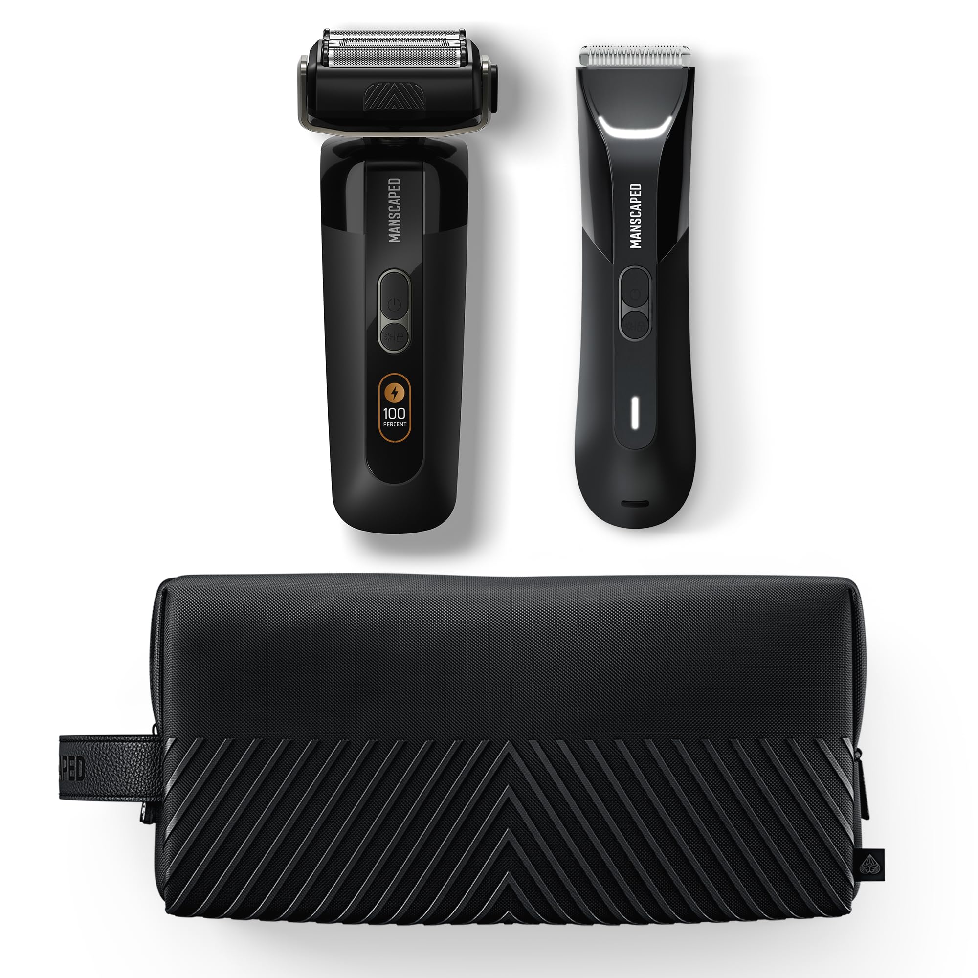 MANSCAPED® The Chairman™ PRO & The Lawn Mower® 4.0 PRO - Men's Face Shaver with Two SkinSafe® Blades, Four-Blade Foil & Stubble Trimmer, Wireless Groin & Body Hair Trimmer with Toiletry Bag