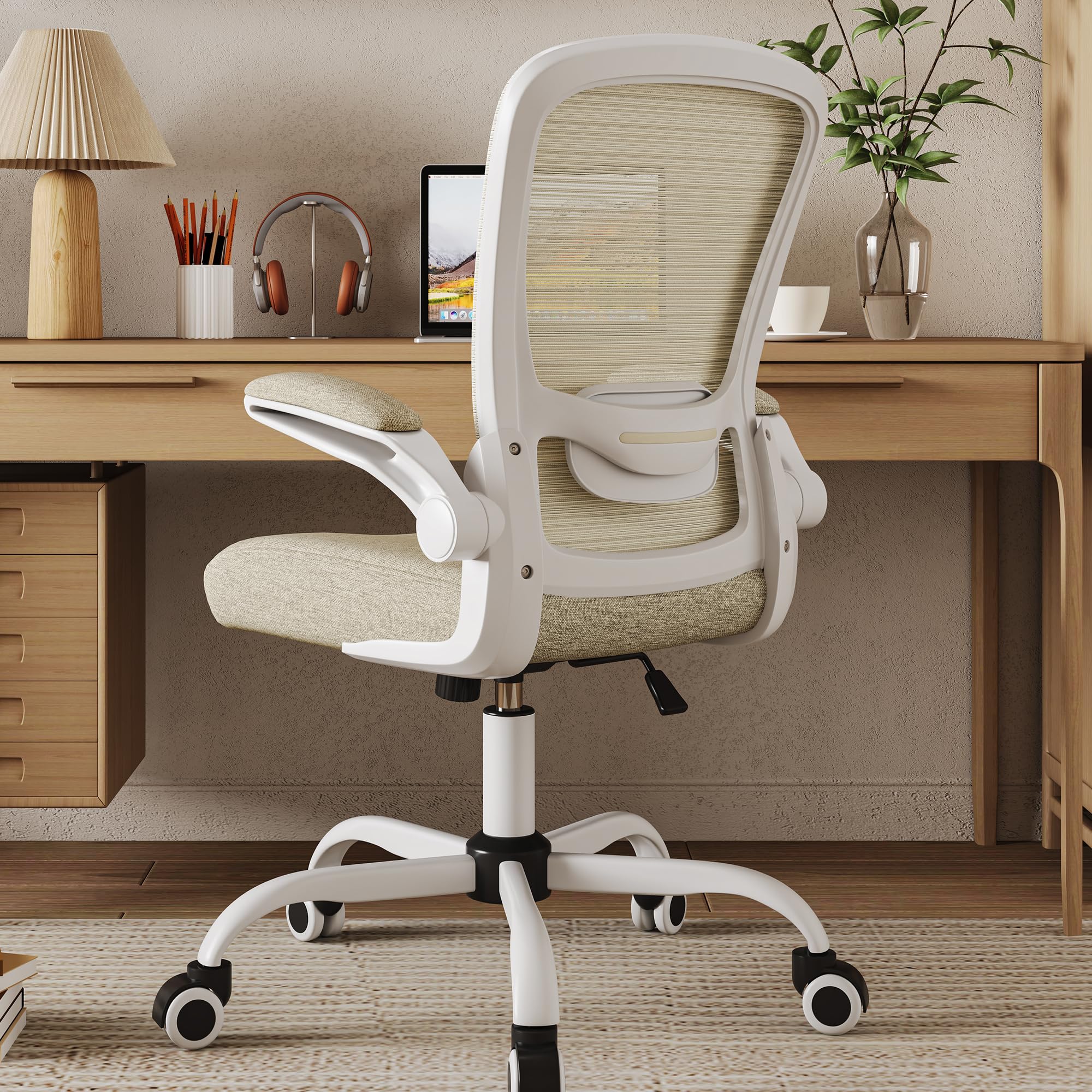 Mimoglad Home Office Chair, High Back Desk Chair, Ergonomic Mesh Computer Chair with Adjustable Lumbar Support and Thickened Seat Cushion