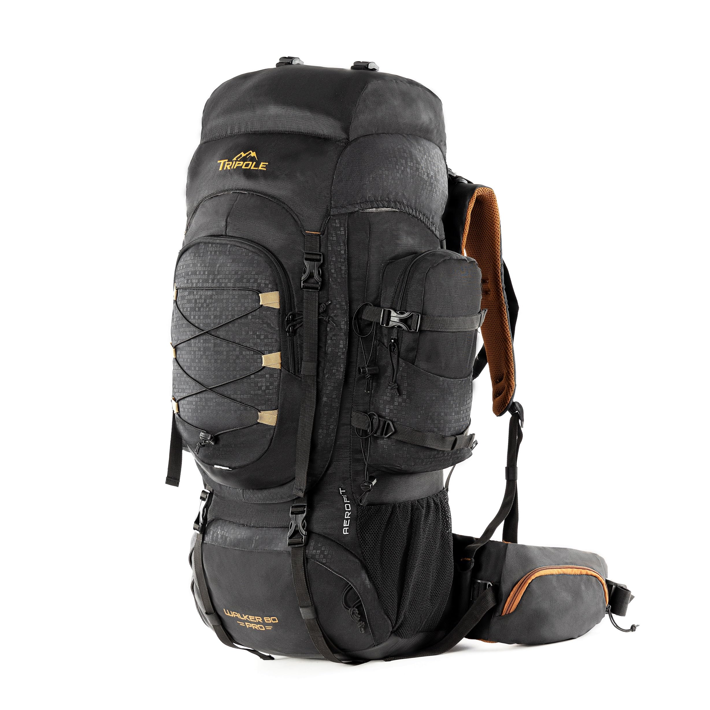 TriPole Walker Pro Rucksack for Trekking and Hiking (Black, 80)